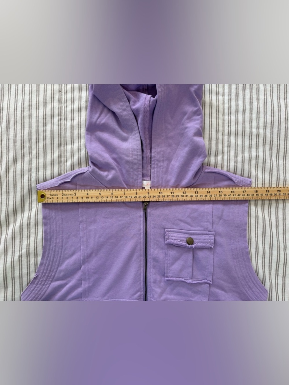 Ces Femme Lavender Zip-Up Hoodie Vest Size M - Picture 6 of 11